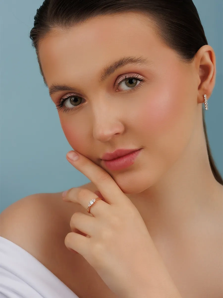 Veronika Jewelry Factory 925 Ayar Gümüş Yol Şeritli Sütaşlı Küpe 418578175 Altın