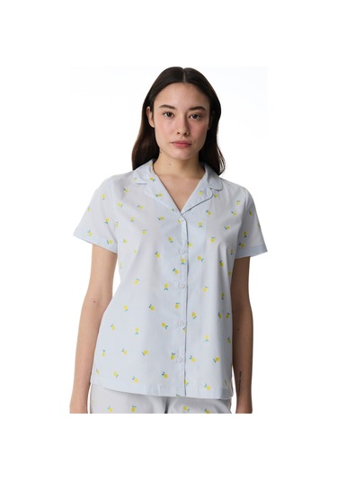Penti Açık Mavi Lemons Gömlek Pantolon Pijama Takımı