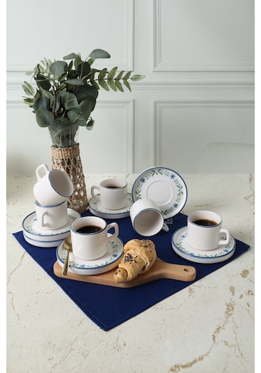 Keramika Daphne Stackable Çay Takımı 12 Parça 6 Kişilik 22921-24 Çok Renkli