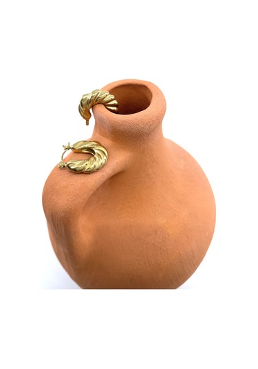 Vintage Burgu Halka Çelik Küpe