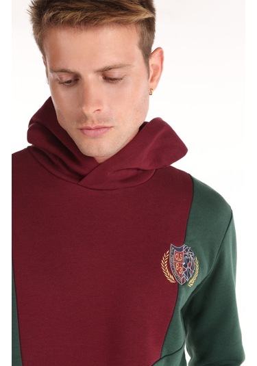 Colins Regular Fit Baskılı Yeşil Erkek Sweatshirt Cl1066253 Koyu Yeşil