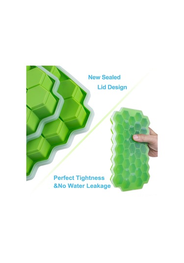 Maiyame Yeşil Silikon Bal Pili Buz Kabiği, Kapaçklı Mutfak Aleti, Her Gün Kullanıma Uygun, Opp/pc Paketli Çok Renkli