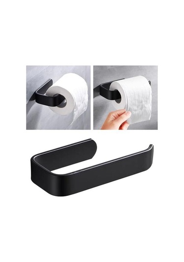 17 Cm Tuvalet Kağıdı Tutucu Doku Raf Duvara Monte Banyo Mutfak Rulo Tutucu Kağıt Doku Raf Kanca Modern Siyah Askı Taşınabilir Tuvalet Kağıdı Sahipleri Ahşap