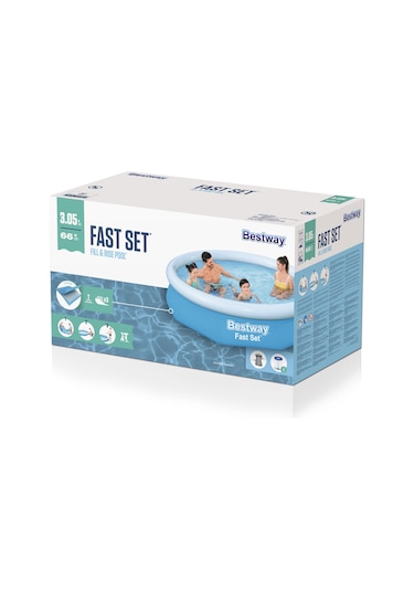 Bestway 57458 Fast Set Çember Şişme Havuz Seti 3.05 M X 66 Cm Mavi