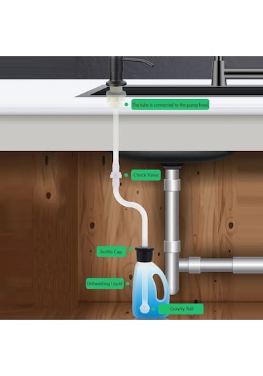 Gümüş Tezgah Ev Paslanmaz Çelik Su Pompası Deterjan Sabunluk Losyon Dispenseri Mutfak Lavabo Monte Bulaşık Deterjanı