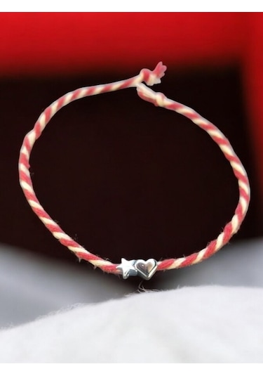 Marteniçka Kalp Ve Yıldız Gri Şans Bileklik Seti 2 Adet Çok Renkli