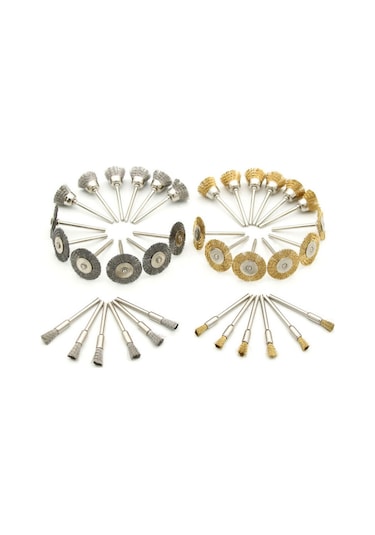 Geeksen 45 Parça Gümüş Çelik Fırça Seti - Elektrikli Taşlama Aleti İçin Pas Kaldırıcı, Metal Yüzey Temizleyici Ve Parlatıcı Uçlar