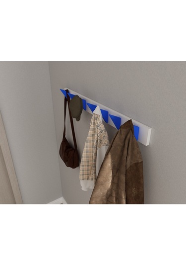 Hepsi3boyutlu Modern Duvar & Kapı Kanca Askılık - 7 Adet Mavi Kanca Askılık - Model No : 5 Mavi