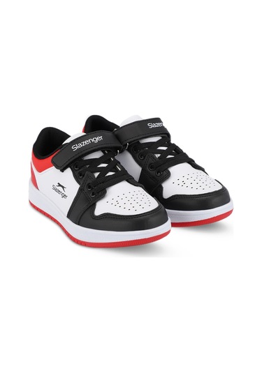Slazenger  PRINCE I Çocuk Cırt Cırtlı Beyaz  -  Siyah  -  Kırmızı Günlük Spor  Ayakkabısı
