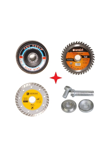 4'lü Mermer Granit Fayans Ahşap Taş Beton Kesme Zımpara Diski Set