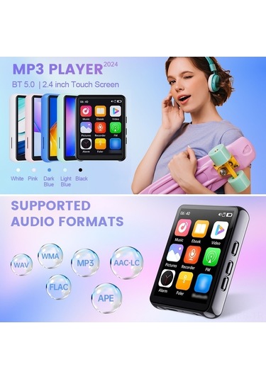 Flybuy Taşınabilir Dokunmatik Mp3 Çalar: Bluetooth 5.0, Yüksek Kalite Ses, Fm Radyo, 112 Karakter, Pratik Kullanım