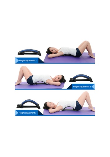 Gajeena Bel Ağrısı İçin Manyetik Masaj Ve Germe Cihazı, Mavi-siyah Renk, Lumbar Düzeltme Aparatı Siyah - Mavi