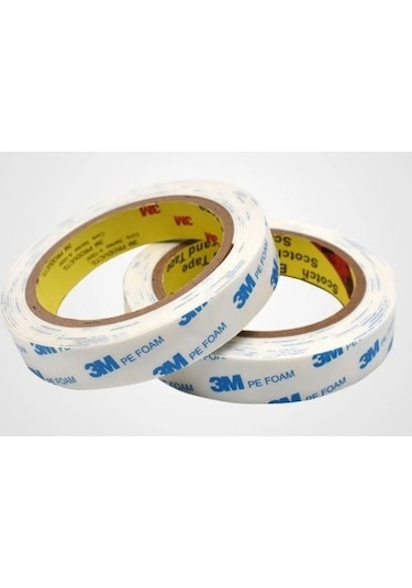 Güçlü Çift Taraflı Köpük Bant Beyaz - 15 mm Genişlik - 10 metre