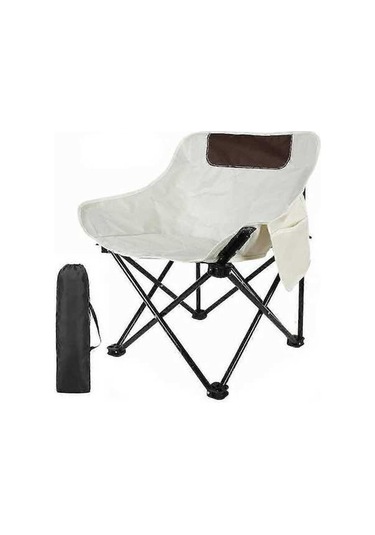 Bloomnest Katlanır Kamp Sandalyesi - Taşınabilir Plaj Sandalyesi - Yan Cepli A603 Altın-siyah Altın - Siyah