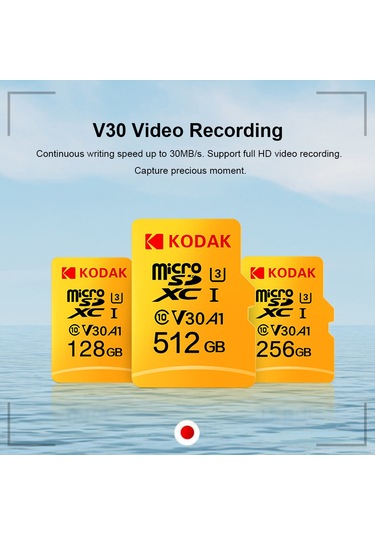 Teltree Kodak 128gb Microsd Kartı U3 V30 A1 - 100mb/s Okuma Hızı, 4k Video, Akıllı Cihazlar İçin Dayanıklı Hafıza