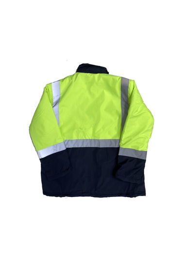 Bondit Kumaştan Kapitoneli Çok Cepli Yerli Işci Parkası / Montu