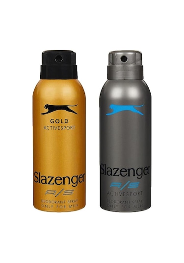 Slazenger Activesport Gold + Mavi Erkek Sprey Deodorant 2 x 150 ML