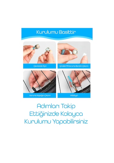 2li Hareket Sensörlü Bisiklet Teker Işığı Led Araba Motor Tekerlek Lambası Sibop Kapağı Mavi 3972 Mavi