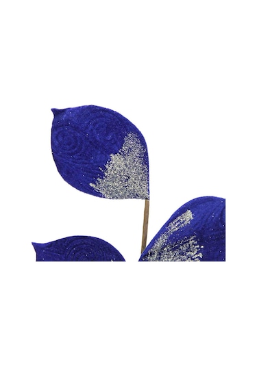 Yapay Kadife Yapraklı Dal Lacivert 60 Cm-9902