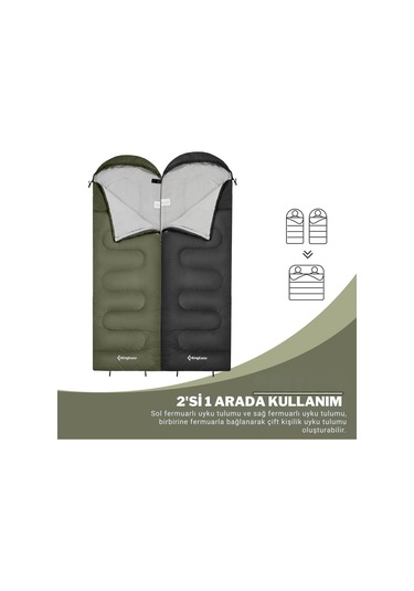Kingcamp Oasis 250 Ultralight Uyku Tulumu Olive Sol F. Yeşil