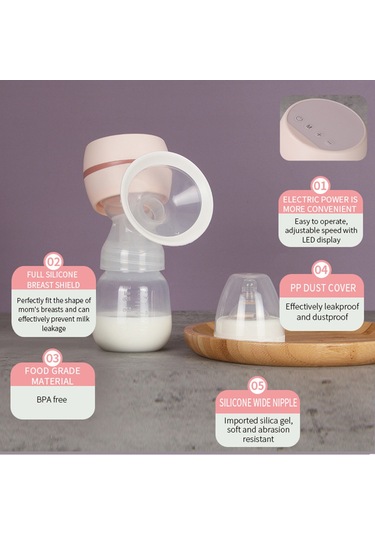 Xindoker Pembe Elektrikli Emziği - Ağrısız Sessiz Çalışma, Led Ekran, 2 Mod 9 Seviye, 22mm Silikon Kapağı, 180ml Şişe, Batarya İçerir