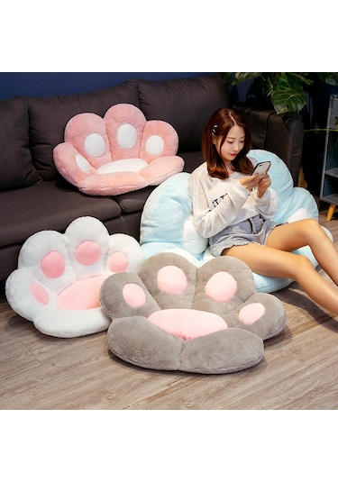 Sevimli Ayı Pençesi Yarım Çevrili Yastık Ofis Koltuk Minderi 80 70cm Pembe