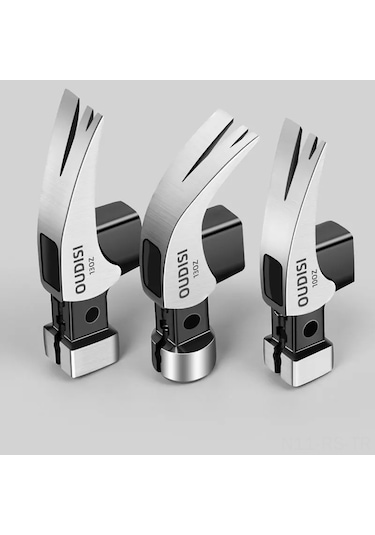 Reedark Çok Amaçlı Manyetik Çekiç - Paslanmaz Çelik Saplı Kare Başlı 10oz Çivi Çekme Ve Çakma Çekici