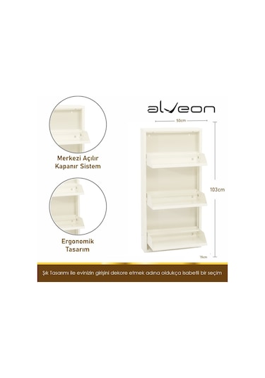 Alv-10003 Alveon Metal Ayakkabılık Beyaz