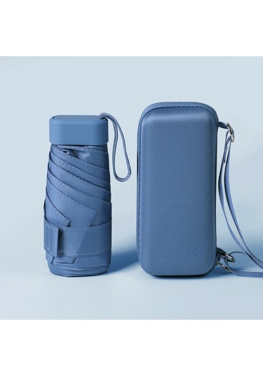 Yystore Kadın Mini Güneş Şemsiyesi + Taşıma Kutusu Wml5952 Lacivert