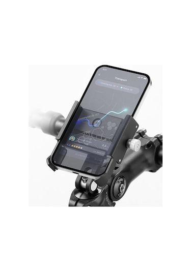 Gajeena Bisiklet Telefon Tutucu Alüminyum 360 Derece Döner 180 Derece Ayar Özelliği Dağ Bisikleti Uyumlu Sürüş Aleti Siyah