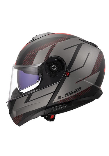 Ls2 Strobe 2 Code Mat Siyah-gri Çene Açılır Motosiklet Kaskı Gri