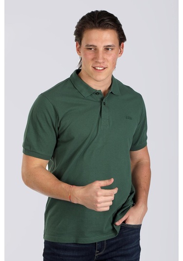 Lee Cooper Twıns 1 Erkek Pike Polo Yaka T-Shırt K. Yeşil-17944-K. Yeşil