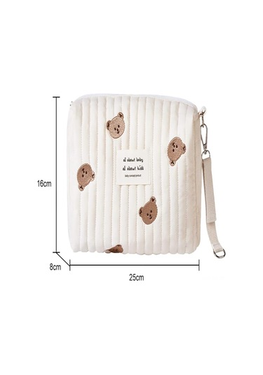 Reedark Bebek Bezi Çantası - Arabaya Takılabilir Depolama Çantası, Kancalı, Pamuk Malzeme, 25 17 10cm, Tek Kanca Mami Çantası Beyaz