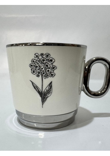 Acar Adora Kupa Gri Çiçek Desen Karma Desen Çok Renkli