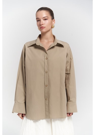 Phoebe Oversize Taş Gömlek Taş