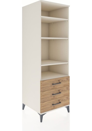 Kronos Dolap 4 Raflı 3 Çekmeceli 60x59x182 Aytaşı-çam Aytaşı