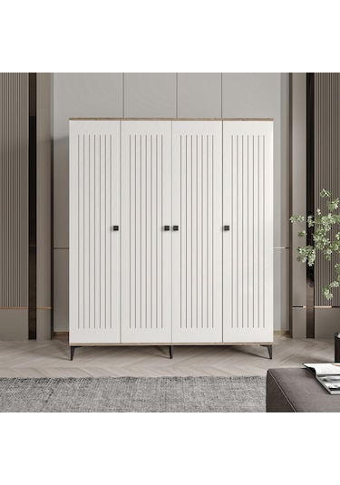 Afilli Arya 4 Kapaklı Tamamı Mdf Gardrop