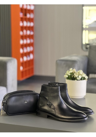Lfr-p8001 Derı Merdane Deri Bot Siyah Siyah