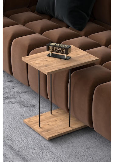 Yan Sehpa Tekerlekli Servis Sehpası Hnd Dikdörtgen Atlantik Çam