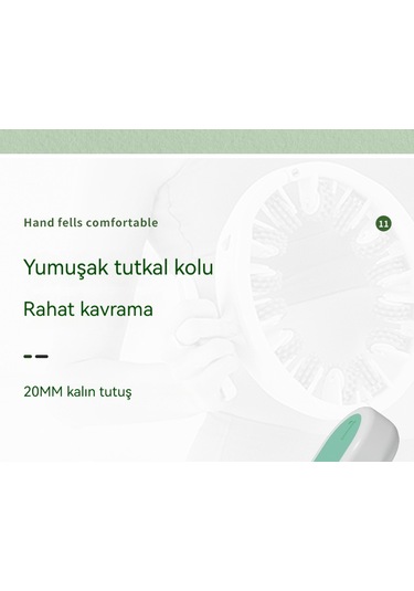 Jian Fan Masaj Yeşili Beyaz - Yeşil