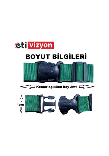 Etivizyon Valiz Bavul Emniyet Kemeri 2 Adet Yeşil