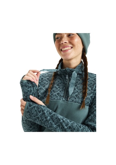 Roxy Kadın Polar Sayna Half Zip Yeşil Renkli Renkli Çok Renkli