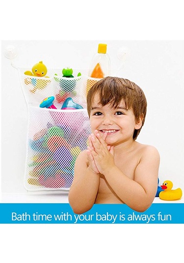 Konesam Banyo Oyuncakları Organizatörü - Sürekli İçerikli Mesh Çantası, Süper Hafif, Su Geçirmez, Çocuklar İçin Kolay Kullanim, Mavi, 45x33 Cm Renkli