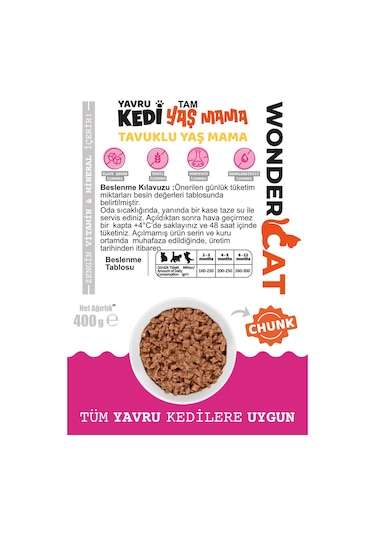 Wondercat Tavuklu Yavru Kedi Konservesi 400gr X 12 Adet