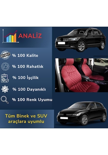 Space Oto Koltuk Minderi, Fiat Araçlara Uyumlu 2'li Set Özel Tasarım Minder Premium 001