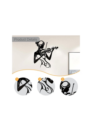 Homyl Kemancı Kadın Silüet Sanatı Duvar Askısı Banyo İçin 26x30cm