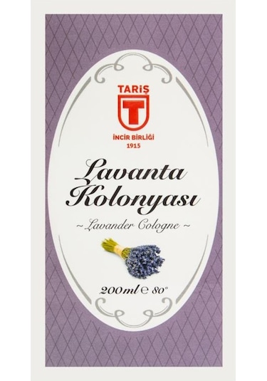 Tariş 80 Derece Lavanta Kolonyası Cam Şişe 200 ML