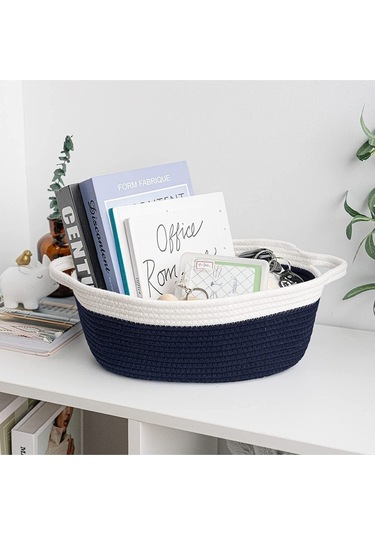 Oval Jüt Düzenleyici Sepet 30cm X 12cm Siyahbeyaz