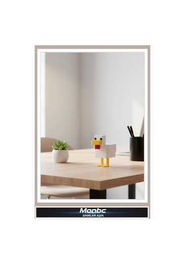 Monbc Minecraft Tavuk 3d Tasarım Dekoratif Biblo, Hediyelik Ve Ev Ofis İçin Şık Aksesuar