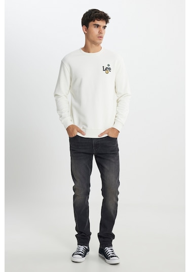 Lee Regular Fit Normal Kesim Bisiklet Yaka Ekru Sweatshirt L242503104 Ekru